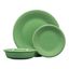 Meadow Green Ceramic 3-Piece Ribbed Dinnerware Set