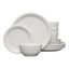 White Ceramic 12-Piece Fluted Dinnerware Set for 4