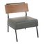 Grey Faux Leather Industrial Slipper Chair with Walnut Wood