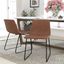 Light Brown Metal Frame High Back Dining Side Chair