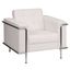 Melrose White Leather and Metal Accent Chair