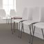 Lumbar-Support White & Silver Metal Stackable Chair