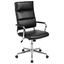 Executive High-Back Black LeatherSoft Swivel Office Chair with Chrome Metal