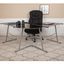 Black Glass L-Shaped Corner Desk with Silver Frame