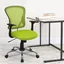 Ergonomic Mid-Back Green Mesh Task Chair with Fixed Metal Arms