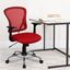 Contemporary Red Mesh Swivel Task Chair with Chrome Base