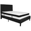 Elegant Full-Size Black Fabric Tufted Platform Bed with Metal Legs