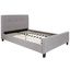 Tribeca Light Gray Full Upholstered Platform Bed with Metal Headboard