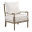 Beige Linen Spindle Accent Chair with Wood Frame