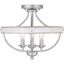 Gulliver Rustic Galvanized 4-Light Semi-Flush Ceiling Light with Wood Grain Accents