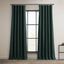 Focal Green Faux Linen Room Darkening Ground Length Drapes