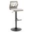 Gray Walnut Adjustable Swivel Barstool with Cut-Out Backrest