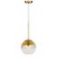 Soft Gold Ombre Globe Glass Pendant - 20" Transitional Elegance