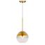 Soft Gold Ombre Globe Glass Pendant - 20" Transitional Elegance