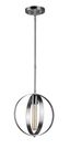 Celeste Brushed Nickel Steel Mini Globe Pendant - 11" Height