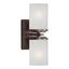 Antique Bronze Dual Light Wall Sconce with Linen Shades