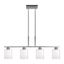 Brushed Nickel 4-Light Linear Pendant with Satin Opal Glass