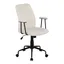 Contemporary Fredrick Swivel Task Chair in White Sherpa and Black Metal