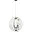 Solstice Contemporary Chrome Sphere Chandelier with Semi-Circular Glass Panels