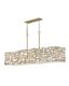 Farrah 48'' Burnished Gold and White Linen 8-Light Chandelier