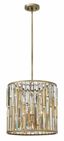 Gemma Silver Leaf LED 3-Light Crystal Chandelier