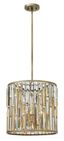 Gemma Silver Leaf LED 3-Light Crystal Chandelier