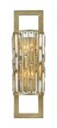 Gemma Silver Leaf 2-Light Candelabra Sconce with Crystal Prisms