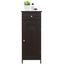 Brown Lockable MDF Living Room Cabinet with Adjustable Shelving