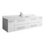 Sleek 60" White Quartz Top Modern Wall-Mounted Vanity with Ceramic Sink