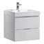 Glossy White 24" Wall-Mount Bathroom Vanity with Acrylic Sink