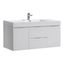 Elegant 48" Glossy White Wall-Mounted Modern Vanity with Integrated Sink
