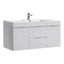 Elegant 48" Glossy White Wall-Mounted Modern Vanity with Integrated Sink