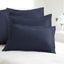 Navy Embroidered Cotton Polyester Standard Pillow Sham Set