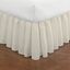 Ivory Ruffled Cotton Polyester King Bed Skirt with Split Corner