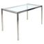 51" Clear Glass and Stainless Steel Rectangular Dining Table