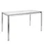 51" Clear Glass and Stainless Steel Rectangular Dining Table