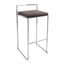 Contemporary Fuji 34" Brown Leatherette Bar Stool with Metal Frame