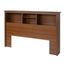 Full/Queen Cherry Wood Bookcase Headboard with Storage