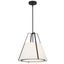 Fulton Black and White Silk 3-Light Pendant