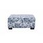 Blue Floral Square Upholstered Cocktail Ottoman