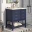 Freya 31" Blue Bathroom Vanity with White Marble Top