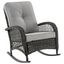 Mixed Grey Rattan Outdoor Rocking Chair with Cushions