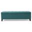 Teal Tufted Fabric Storage Ottoman Bench