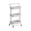 White 3-Tier Metal and ABS Rolling Utility Cart