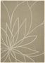 Tan and Ivory Floral Tufted Synthetic 5' x 7' Area Rug