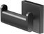 Matte Black Modern Double Robe Hook with Mounting Hardware