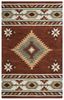 Hand-Tufted Southwestern Round Wool Rug in Rich Red