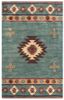 Blue Hand-Tufted Wool Southwestern Area Rug, 2' 6" x 8'