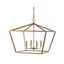 Gatsby 4-Light Polished Gold Iron Adjustable LED Lantern Pendant