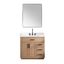 Gavino 36" Light Brown Wood Vanity with Composite Stone Top and Mirror